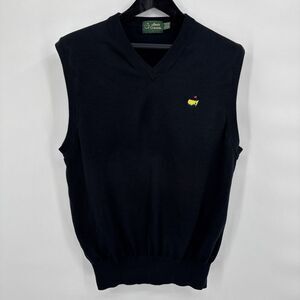 Masters Collection Sweater Men‎ L Black Vest Pima Cotton V Neck Sleeveless Golf
